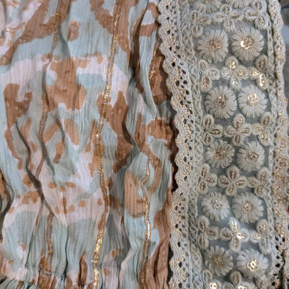 Green and Gold Boho maxi dress - Picture 2 of 6